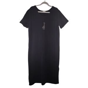 CITE Maxi Cotton Dress with Giraffe, Size Large